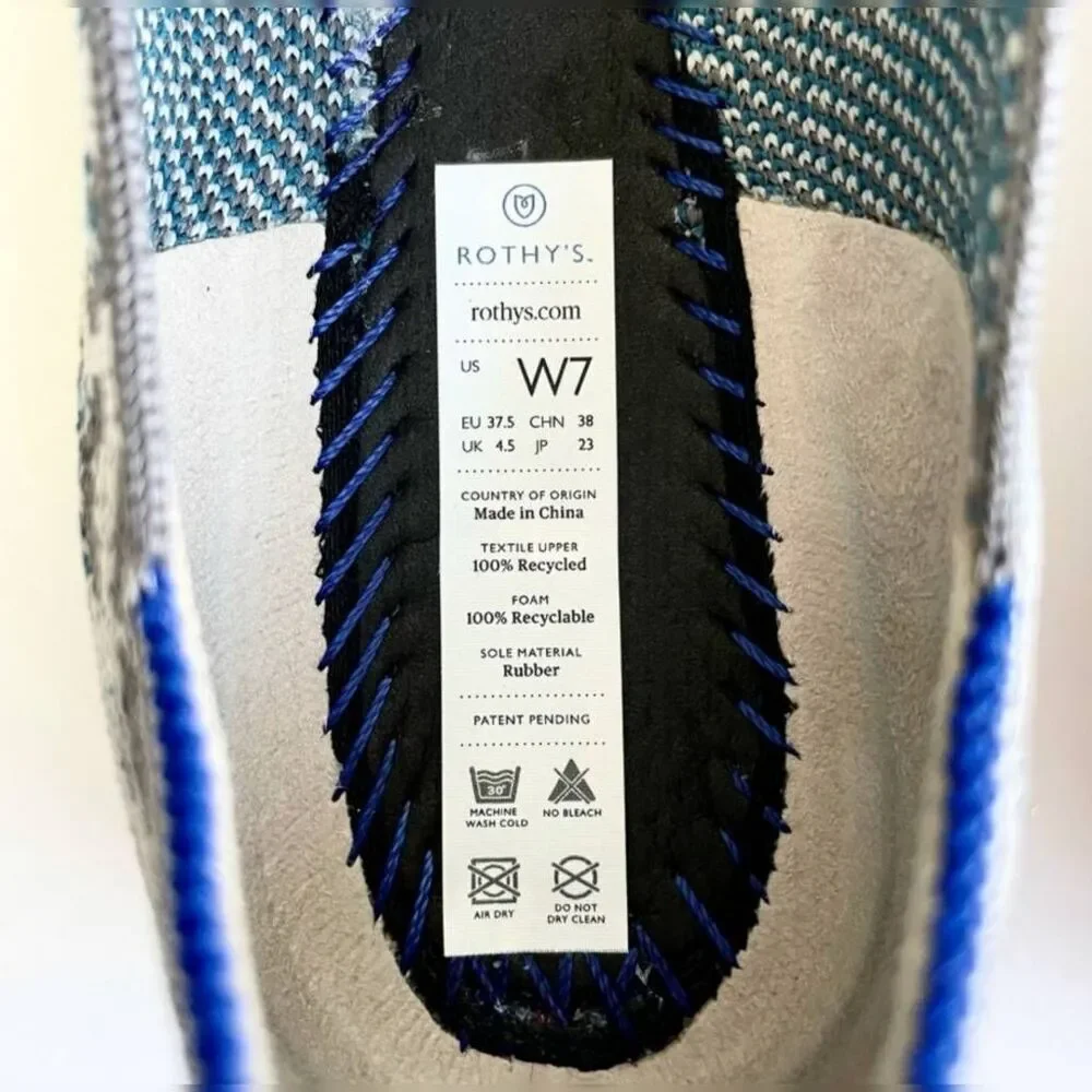 ROTHY'S Gray & Blue Leopard Print Flats | Size 7 | Retired - Picture 11 of 13